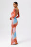 Dopamine Rainbow Mesh Long Sleeve Maxi Dress