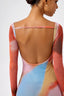 Dopamine Rainbow Mesh Long Sleeve Maxi Dress