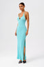 Choker Scarf Lace-Up Bodycon Maxi Dress