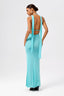 Choker Scarf Lace-Up Bodycon Maxi Dress