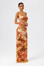 Floral Cowl-Neck Backless Spaghetti Strap Maxi Dress Summer Mirage