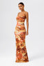 Floral Cowl-Neck Backless Spaghetti Strap Maxi Dress Summer Mirage