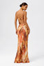 Floral Cowl-Neck Backless Spaghetti Strap Maxi Dress Summer Mirage