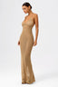 Nudish V-Neck with Pearl-Accent Back knit Maxi Dress