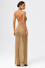 Nudish V-Neck with Pearl-Accent Back knit Maxi Dress