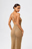 Nudish V-Neck with Pearl-Accent Back knit Maxi Dress