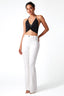 Sequin Halter Off-Shoulder Crop Top in Black