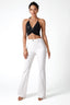Sequin Halter Off-Shoulder Crop Top in Black