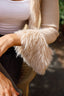 Faux Fur Trim Tie-Front Knitted Cardigan Coat in Black