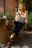 Faux Fur Trim Tie-Front Knitted Cardigan Coat in Black