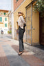 Faux Fur Trim Tie-Front Knitted Cardigan Coat in Black