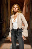 Faux Fur Trim Tie-Front Knitted Cardigan Coat in Black