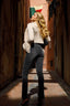 Faux Fur Trim Tie-Front Knitted Cardigan Coat in Black