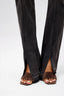 High-Waist Flared Slit Jeans in Vintage Blue