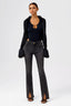 High-Waist Flared Slit Jeans in Vintage Blue