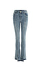 High-Waist Flared Slit Jeans in Vintage Blue