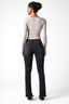 Square Neck Padded Long Sleeve Top in Black