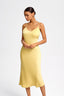 Satin V-Neck Spaghetti-Strap Maxi Dress