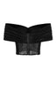Velvet and Lace Butterfly Off-Shoulder Crop Top in Black