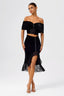 High-Waisted Velvet Mermaid Lace Skirt in Black