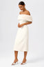 Off-Shoulder Faux Fur Midi Dress