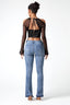 Halter Off-Shoulder Mesh Long Sleeve Corset Top in Black