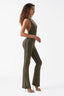 Deep V Halter Backless Shimmer Jumpsuit in Vintage Gold