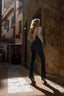 U-Neck Cut-Out Long Sleeve Bodysuit in White