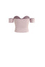 Diamond Embellished Off-Shoulder Knit Top in Taro Purple