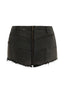 Pull-On Double Zip Ultra Short Denim Shorts in Slimming Black