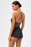 Pull-On Double Zip Ultra Short Denim Shorts in Slimming Black