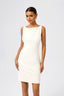 Sleeveless Boat Neck Office Sheath Dress