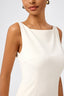 Sleeveless Boat Neck Office Sheath Dress