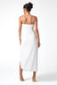 Rose Embellished Strappy High Slit Maxi Dress in White
