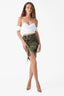 3D Rose Off-Shoulder Bustier Top with Detachable Choker in White
