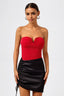 Fiery Sweetheart Sleeveless Tube Top with Gold Threads in Red