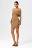 Long-Sleeve Off-Shoulder Bodycon Knit Mini Dress