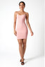 U-Neck Padded Strap Mini Dress in Black