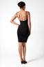 U-Neck Padded Strap Mini Dress in Black