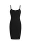 U-Neck Padded Strap Mini Dress in Black