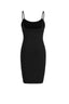 U-Neck Padded Strap Mini Dress in Black