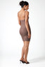 U-Neck Padded Strap Mini Dress in Black