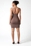 U-Neck Padded Strap Mini Dress in Black