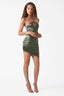 Halter Neck Mini Dress in Metallic Green