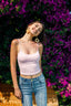 Deep U-Neck Padded Strapless Camisole in Lemon