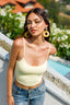 Deep U-Neck Padded Strapless Camisole in Lemon