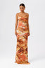 Floral Cowl-Neck Backless Spaghetti Strap Maxi Dress Summer Mirage