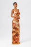 Floral Cowl-Neck Backless Spaghetti Strap Maxi Dress Summer Mirage