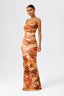 Floral Cowl-Neck Backless Spaghetti Strap Maxi Dress Summer Mirage