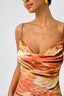 Floral Cowl-Neck Backless Spaghetti Strap Maxi Dress Summer Mirage